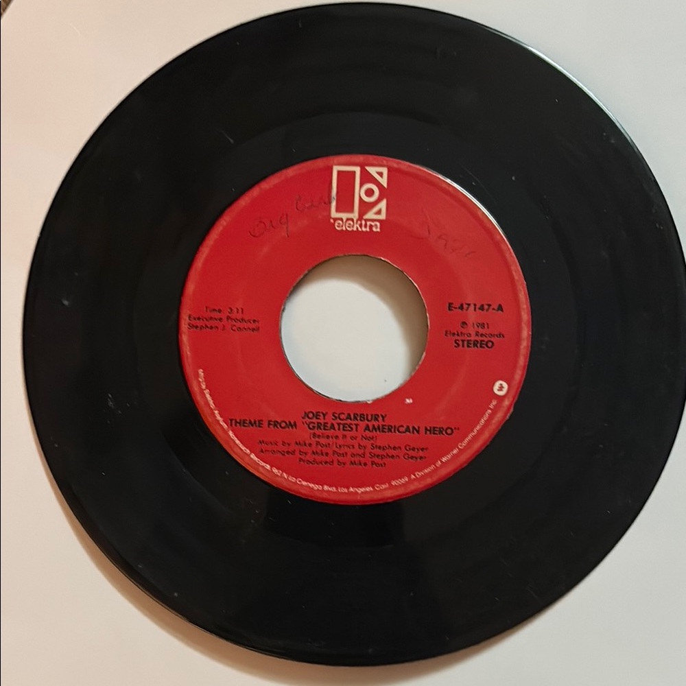Classic Vinyl 45 Record Theme Song From “Greatest American Hero”
